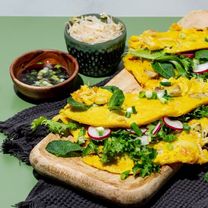 BANH XEO vietnamietiško stiliaus ryžių blyneliai
