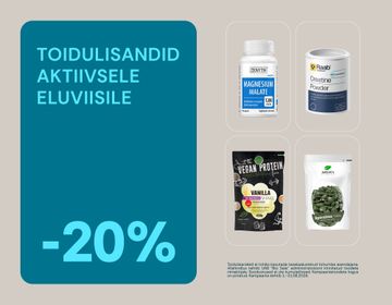 -20% toodetele aktiivsetele inimestele | Pakkumine