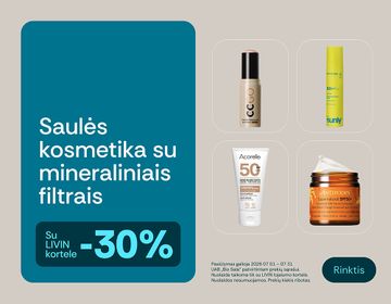 -30% saulės kosmetikai veidui ir kūnui | Akcija