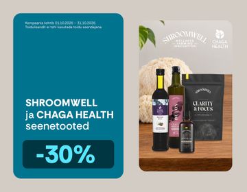 -30% Chaga Healthi ja Shroomwelli toodetele | Sooduspakkumine