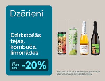 -20% bezalkoholiskajiem dzērieniem | Akcija