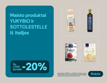 –20% „Sottolestelle“ ir „YukyBio“ produktams | Akcija