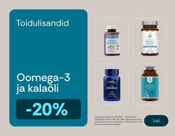 -20% kalaõlidele ja muudele Oomega-3-rasvhappeid sisaldavatele toidulisanditele | Pakkumised