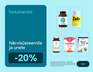 NÄRVISÜSTEEMI TOETUSEKS: -20% allahindlus toidulisanditele | Kampaania