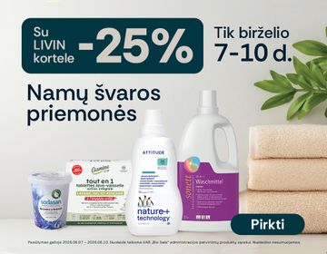 -25% nuolaida namų švaros priemonėms: skalbikliams, valikliams, plovikliams | Akcija