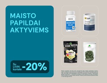 -20%  maisto papildams aktyviems žmonėms | Akcija