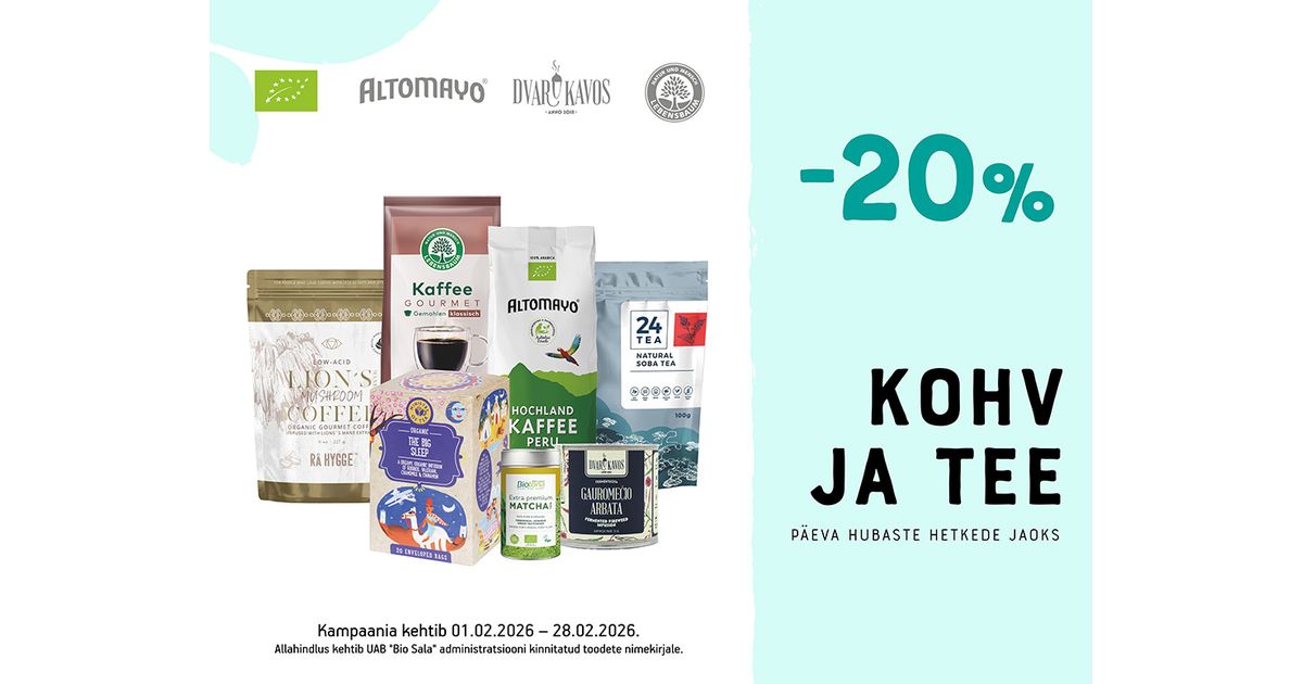 -20% kohvile ja teele | Pakkumine | Seotud tooted | LIVIN