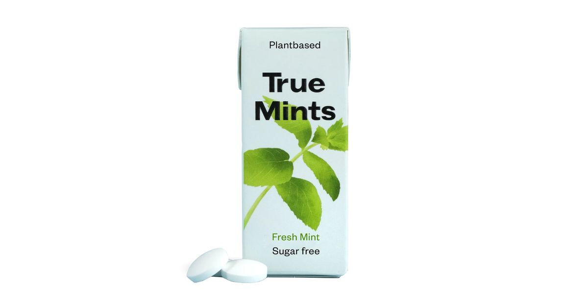 Ledenes TRUE MINTS ar piparmētru garšu, bez cukura | LIVIN