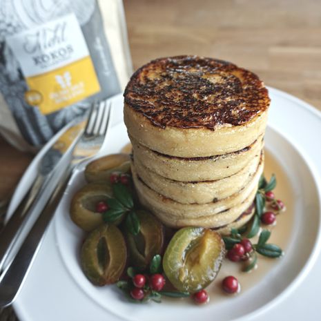 Veganiški kokosų miltų blynai be glitimo