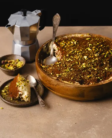 Pistacijų tiramisu su maskarpone