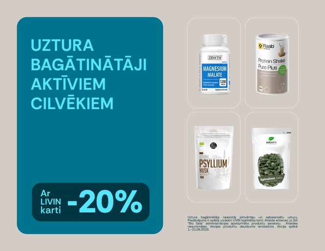-20% produktiem aktīviem cilvēkiem | Akcija