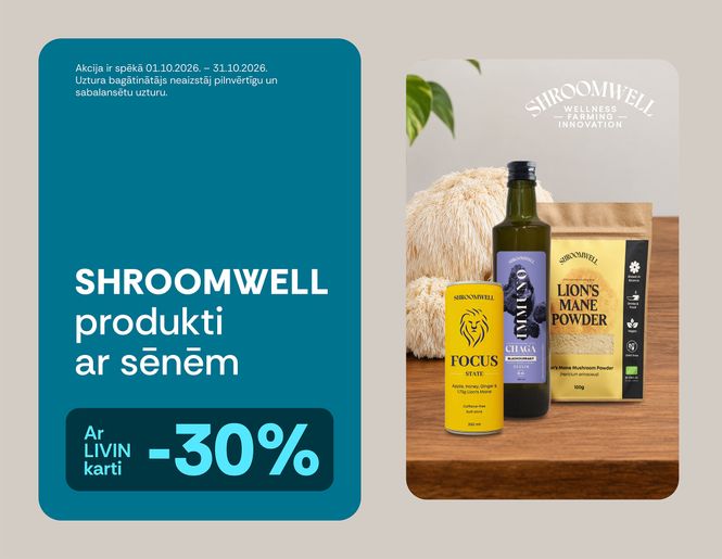 -30% „Shroomwell“ produktiem | Akcija
