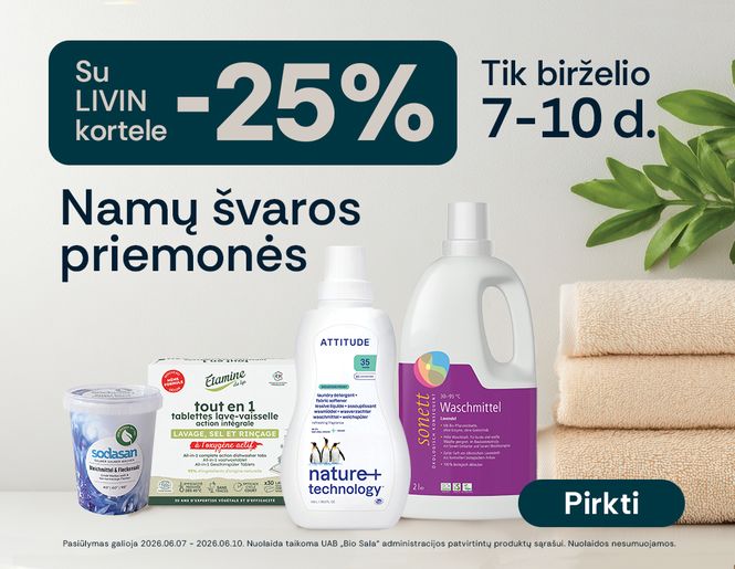 -25% nuolaida namų švaros priemonėms: skalbikliams, valikliams, plovikliams | Akcija