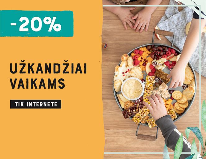 Tik internete -20% užkandžiams vaikams | Akcija