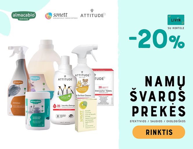 -20% nuolaida namų švaros priemonėms: skalbikliams, valikliams, plovikliams | Akcija