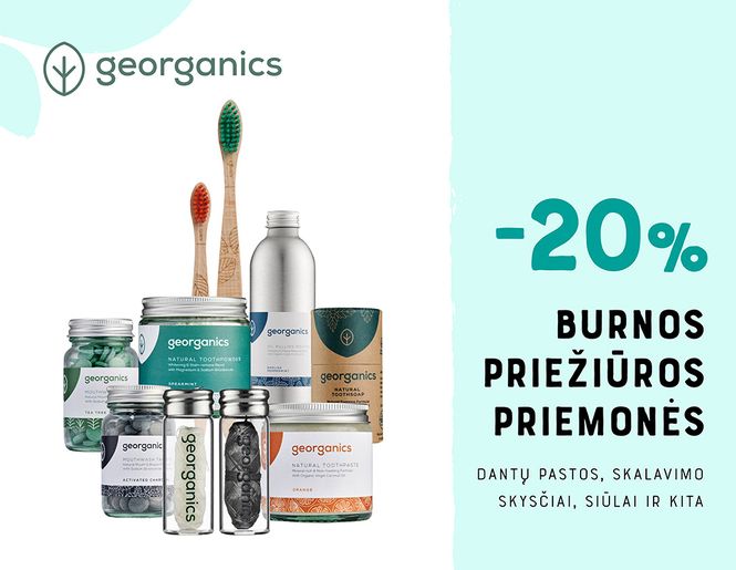 -20% dantų ir burnos priežiūros priemonėms „Georganics“ | Akcija