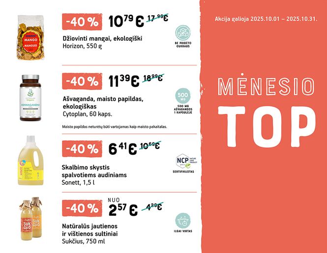 TOP didžiausios spalio mėnesio nuolaidos | Akcija