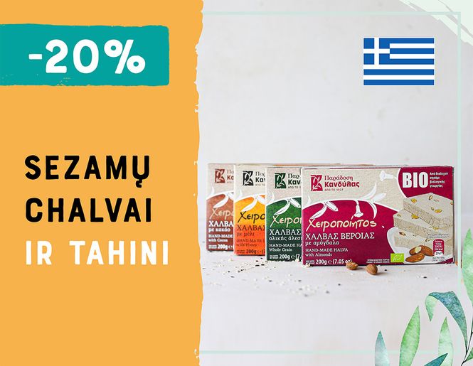 Tik internete -20% sezamų chalvai  ir tahini „Kandylas“ | Akcija