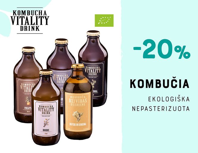 -20% ekologiškiems kombučia gėrimams „Kombucha Vitality Drink“ | Akcija
