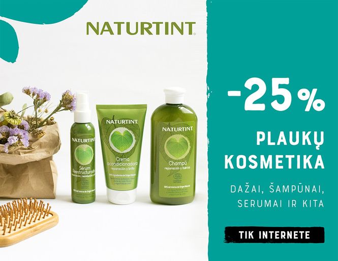-25% plaukų dažams ir plaukų kosmetikai NATURTINT | Tik internete