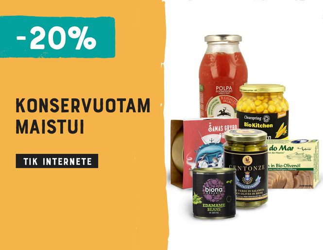 Tik internete -20% konservuotam maistui | Akcija