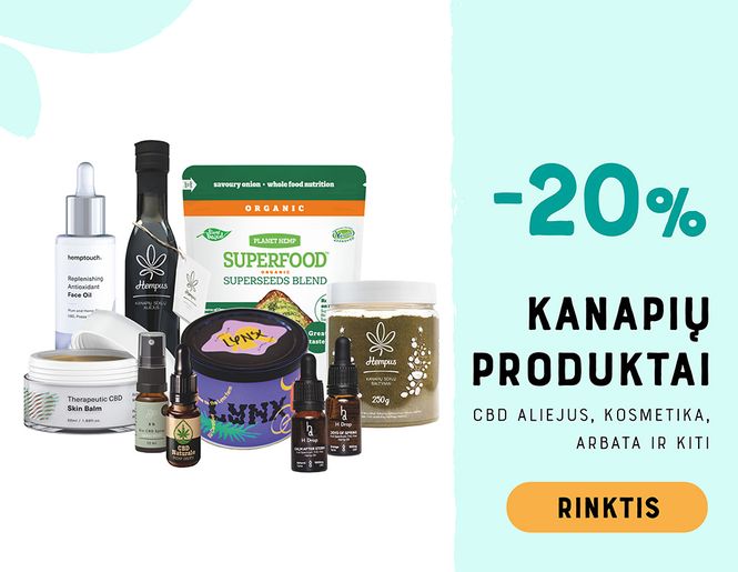 -20% Kanapių produktams | Akcija