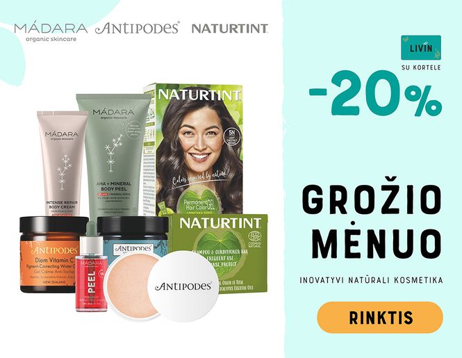 JŪSŲ GROŽIUI: -20% nuolaida TOP kosmetikos prekių ženklams! | Akcija