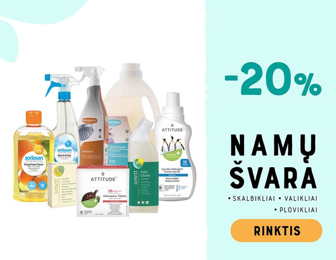 -20% švaros priemonėms  | Akcija