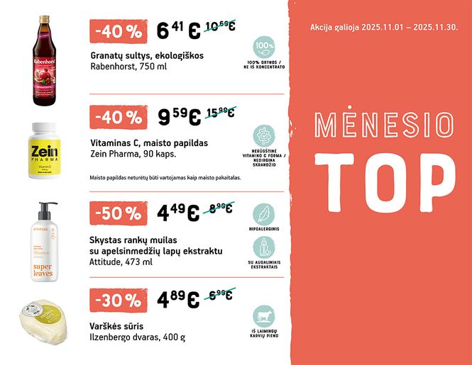 TOP didžiausios lapkričio mėnesio nuolaidos | Akcija