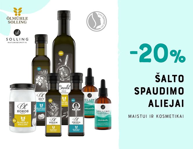 -20% ekologiškiems aliejams maistui ir kosmetikai | Akcija