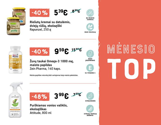 TOP didžiausios kovo mėnesio nuolaidos | Akcija