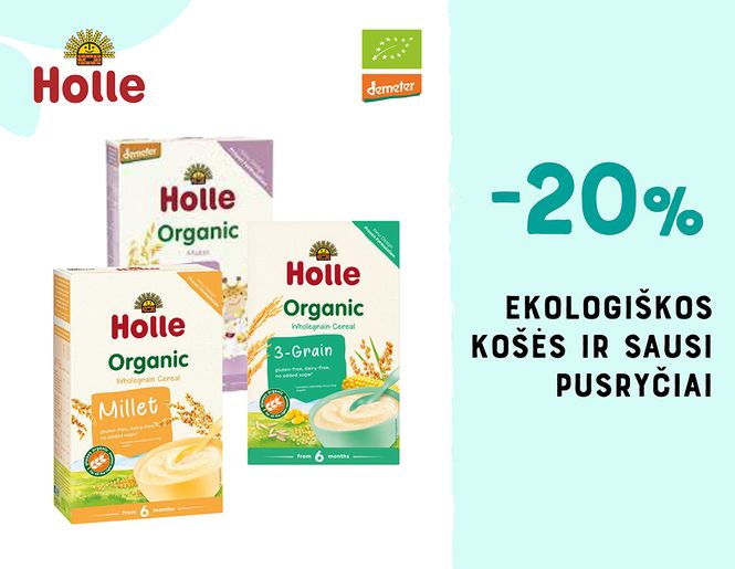 -20%  kūdikių košėms „Holle“ | Akcija
