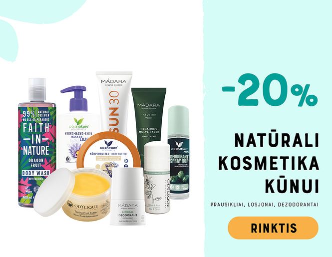 -20% natūraliai kūno kosmetikai | Akcija