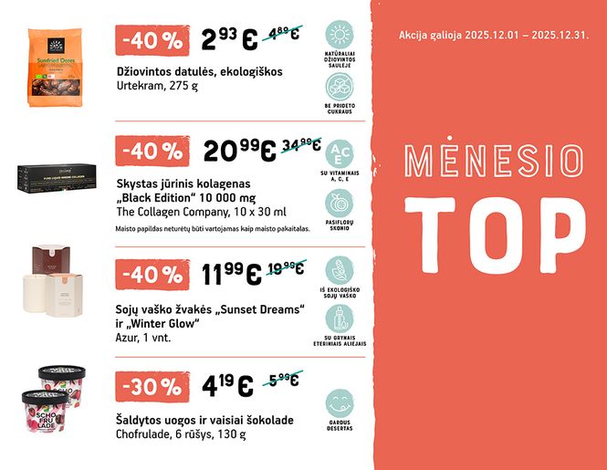 TOP didžiausios gruodžio mėnesio nuolaidos | Akcija