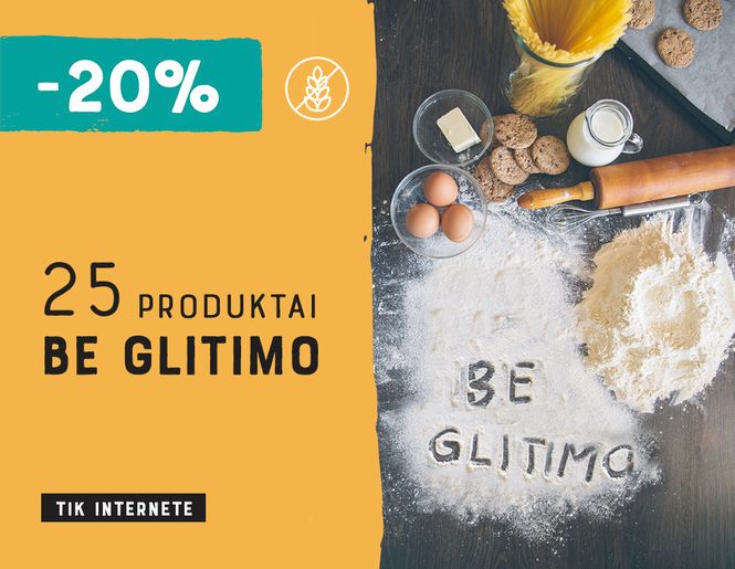 Tik internete -20% atrinktiems produktams be glitimo l Akcija