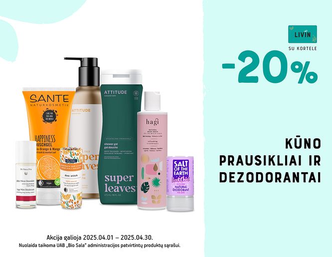 -20% nuolaida dezodorantams ir kūno prausikliams! | Akcija