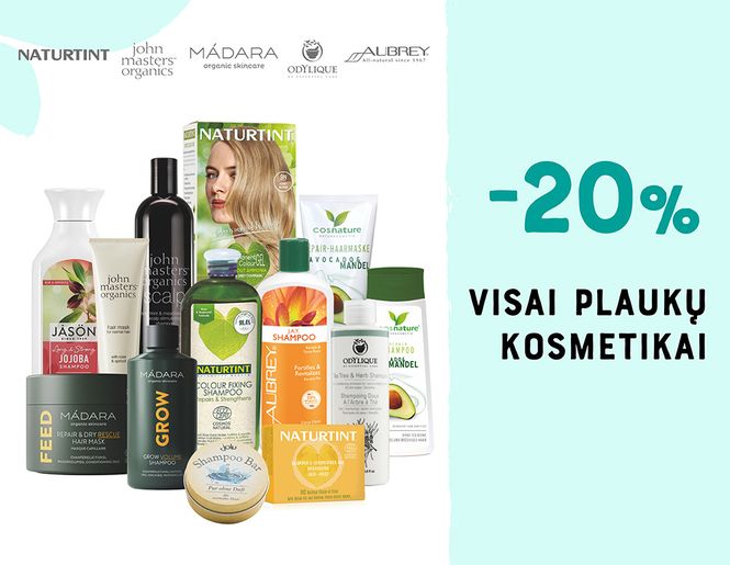 -20% Visai plaukų kosmetikai | Akcija