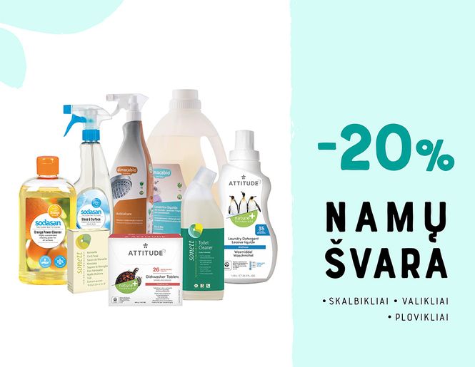 -20% namų švaros priemonėms: skalbikliams, valikliams, plovikliams | Akcija