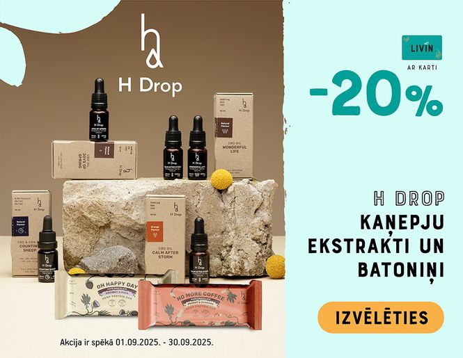 20% atlaide H Drop kaņepju produktiem | Akcija