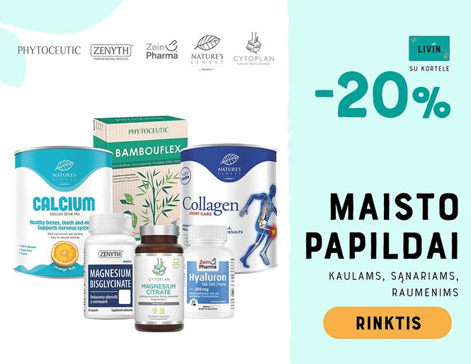 -20% maisto papildams raumenims, kaulams, sąnariams | Akcija