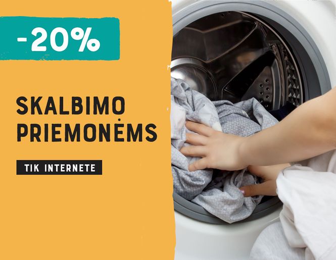 Tik internete -20% visoms skalbimo priemonėms | Akcija
