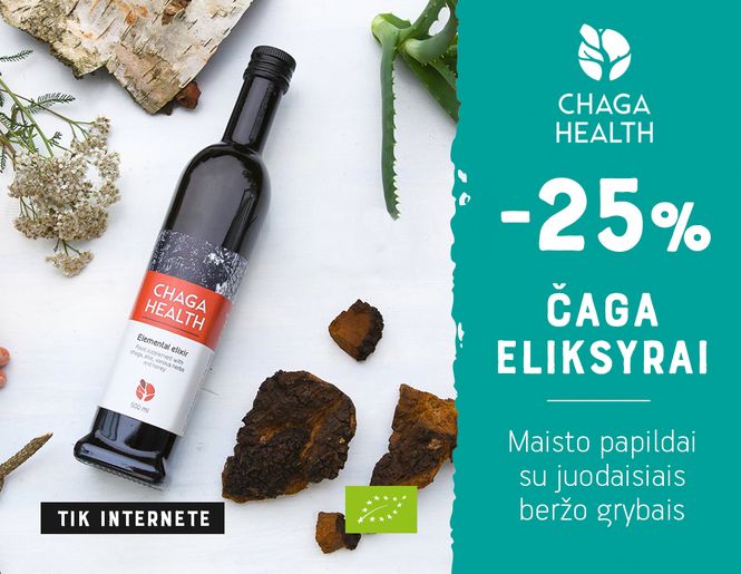 -25% chaga eliksyrams – stipriam imunitetui | Tik internete