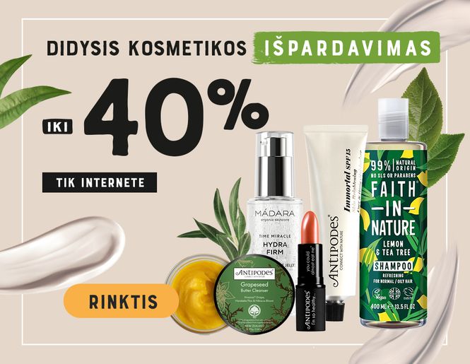Didysis kosmetikos IŠPARDAVIMAS – nuolaidos net iki -40% | Tik internete